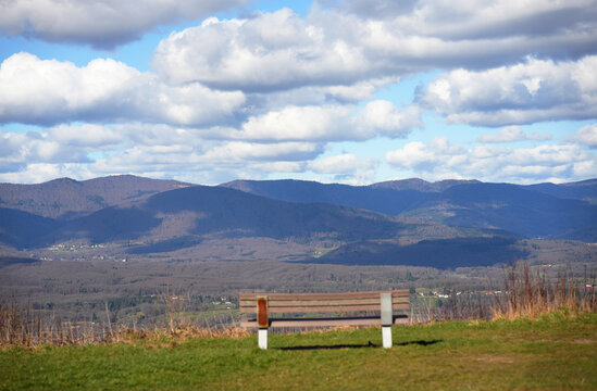 bench in the mountains