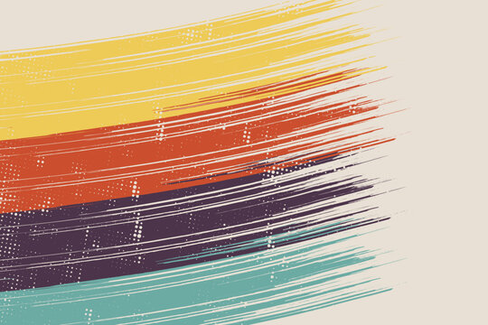 Abstract Retro Colorful Brush Stroke Texture Background