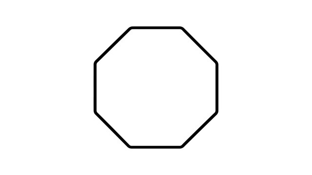 Octagon shape black outline design icon for modern minimalist web graphics.