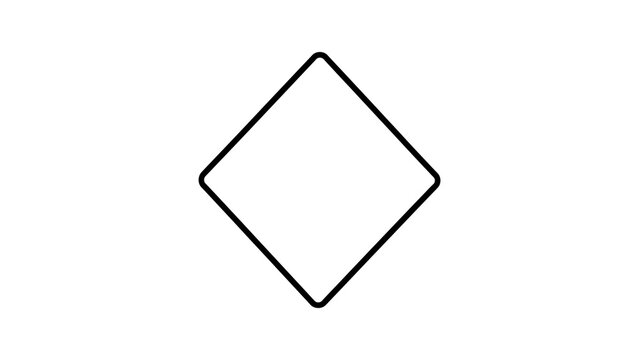 Rhombus shape black outline design icon for modern minimalist web graphics.