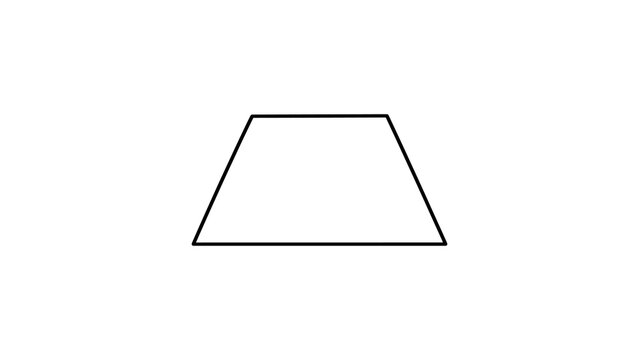 Trapezoid geometric shape black outline icon on transparent backdrops.