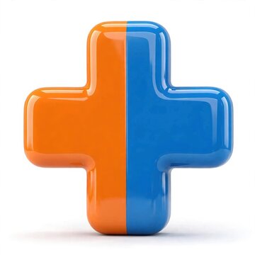 3d plus and minus sign icon pair