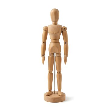 3d mannequin with adjustable arms and legs isolated on white background