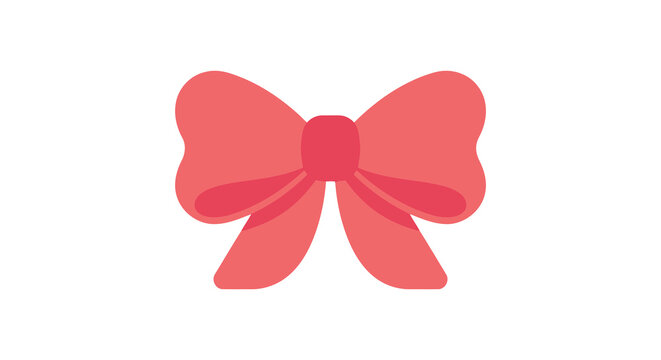 A flat red gift bow illustration against a white background