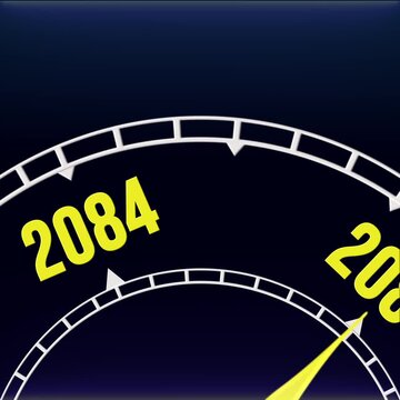 New Year 2085 Clock Countdown Concept Motion Graphics Loop