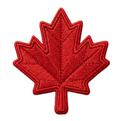 Fototapeta premium Canada red maple leaf embroidered patch
