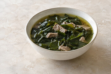 Miyeokguk Korean seaweed soup with beef © Daigune