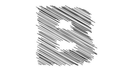 Letter B scribble sketch isolated on transparent background, hand drawn artistic typography cutout © MD