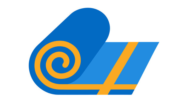 Blue and orange spiral roll icon isolated on transparent background