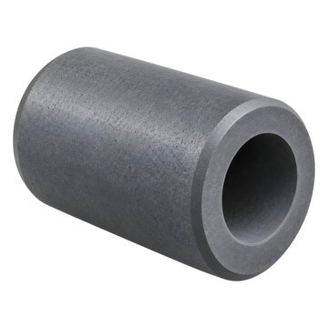 Silicon carbide cylinder cut out isolated on transparent background for thermal shock buffering