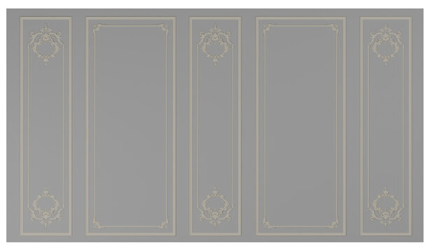 Neoclassical Boiserie Wall Paneling Ornate Floral Corner