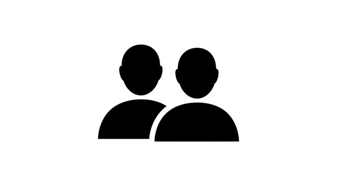Black silhouette icon of two people representing user group or team