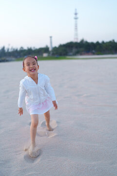 happy girl on the beach