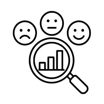 Sentiment Analysis Icon With Faces And Chart. generative AI.