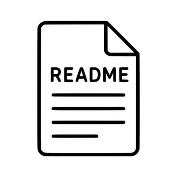 Readme Document File Icon Outline. generative AI.