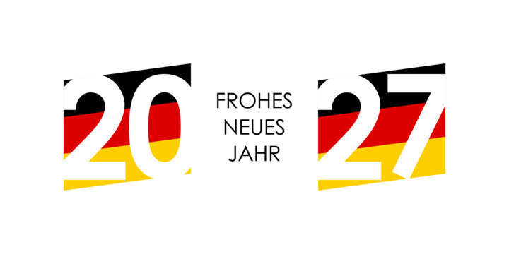 2027 happy new year german text with germany flag