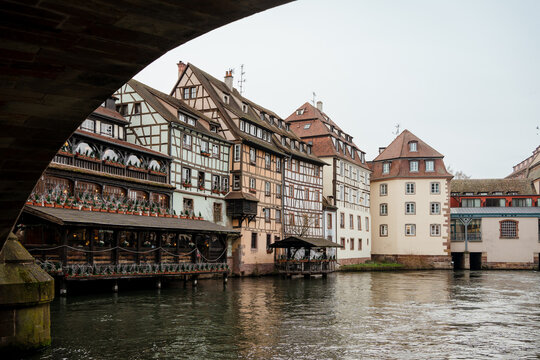 Residential buildings along the river in Strasbourg