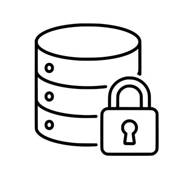 Locked Database Security Icon. generative AI.