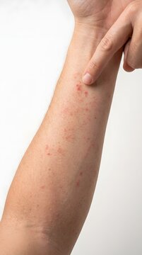 Close up of a human arm showing a skin rash and irritation