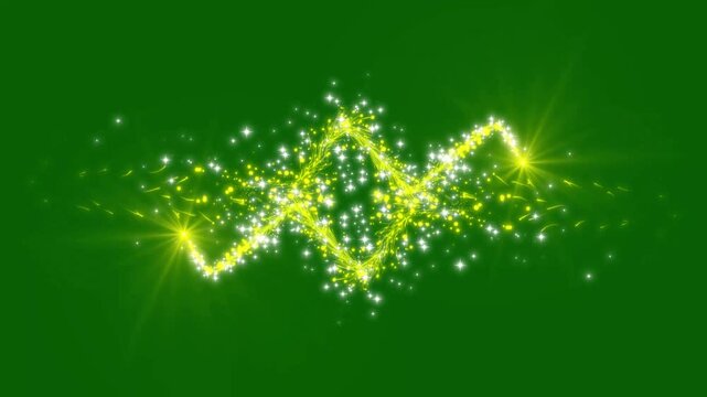 Magic glitter sparkle trail with gold glowing fairy stars golden shimmer particles, fairy wand transition overlay on green screen,Luxury golden glitter sparkle trail animation ,4k video