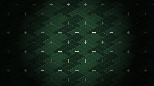 Abstract Forest Green Argyle Diamond Pattern Motion Loop Background