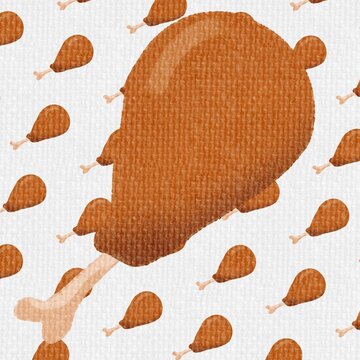 Cute Fries chicken background