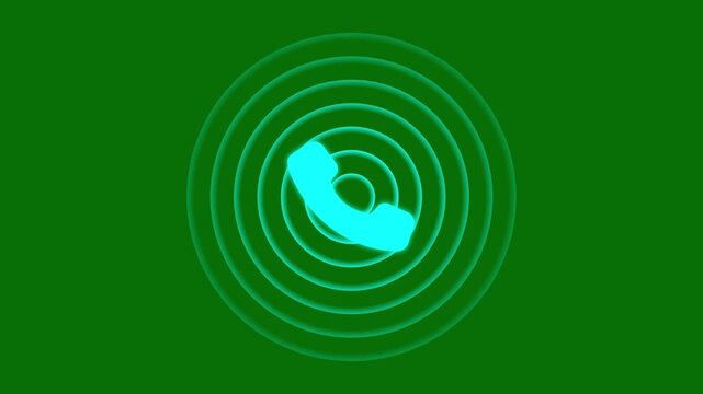 Abstract phone call icon animation on green screen. incoming call with technology communication concept.