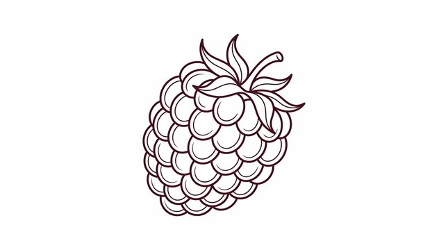 Raspberry line art