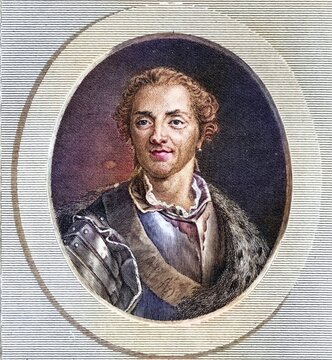 Hermann Moritz Count of Saxony, called Marshal of Saxony (born 28 October 1696 in Goslar, died 30 November 1750 at Chambord Castle) was a German general and war theorist in French service, Historical, digitally restored reproduction from a 19th century original, Record date not stated