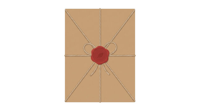 Brown Package String Red Leaf Wax Seal Wrapped Parcel Gift Package Closed png photo - brown package png photo, red leaf wax seal png photo, string wrapped parcel png photo, sealed gift package png