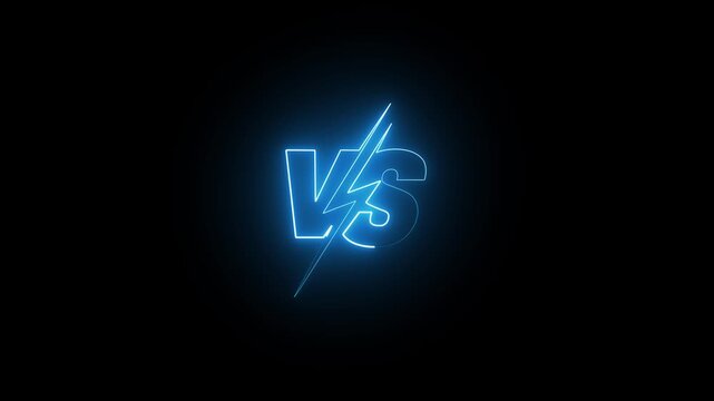 Neon vs icon and dark background 4k motion video animation..