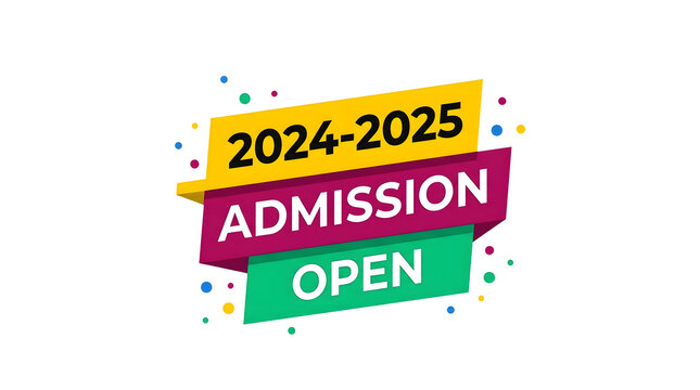 Admission open 2024 2025 announcement graphic with graphic announces on transparent background