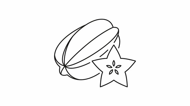 Starfruit line icon