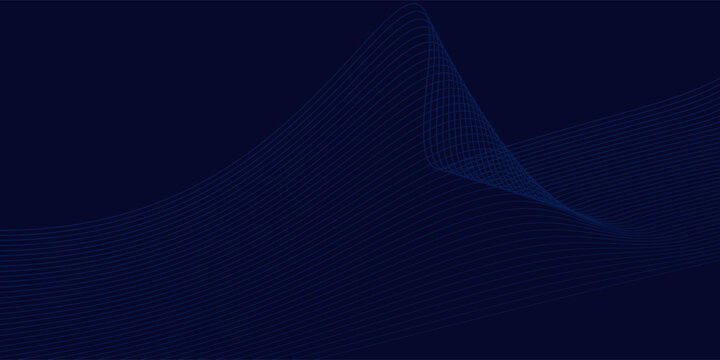 Abstract Clean Dark Navy Vector Background Template with Smooth Wavy Line Pattern