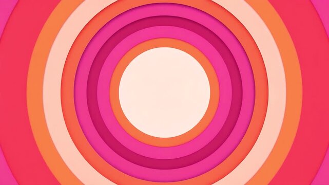 Concentric Circles of Warm Colors: A visually striking graphic featuring layers of concentric circles in warm hues of pink, orange, and cream, creating a sense of depth and visual flow.