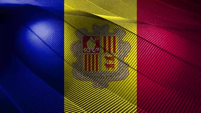 Andorra flag with feather texture