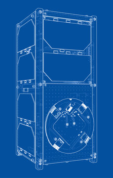 blueprint of modular storage unit. Vector