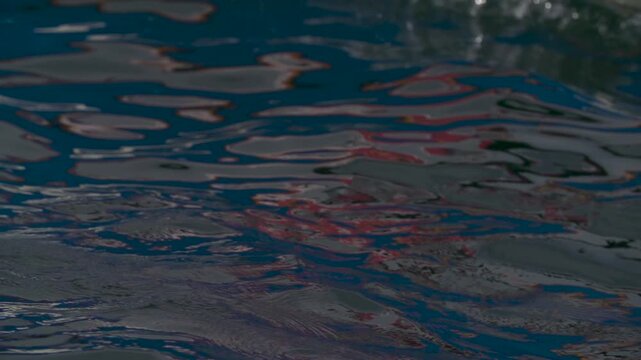 Close up or rowing ore moving water in the ocean