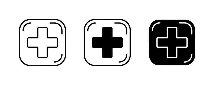 First aid cross icon glyph for app and web