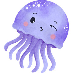 Cute Jellyfish cartoon illustration © Monica