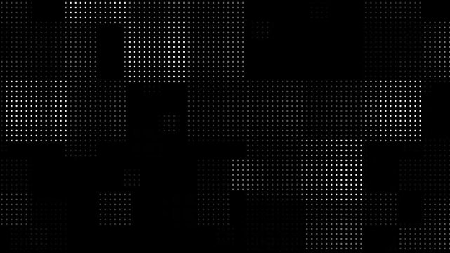 Abstract black and white led dot matrix grid blocks loop background, digital tech cyber motion