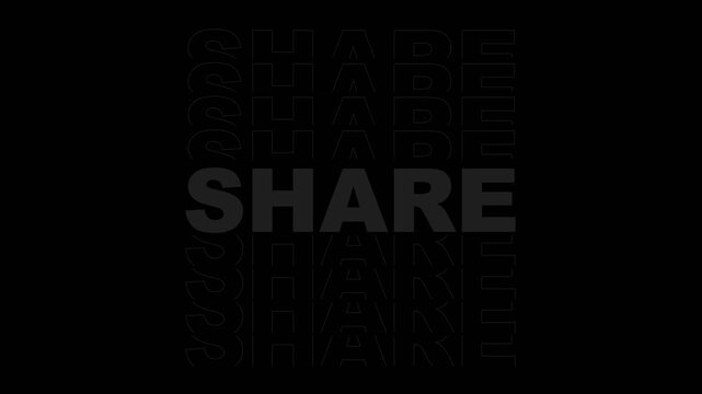 Share Kinetic Typography Stacked Outline Word Animation 4K