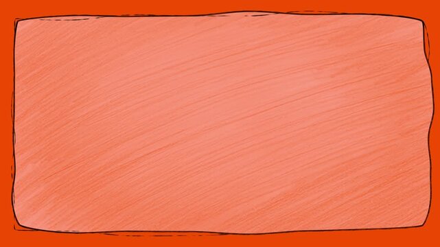 Animated hand-drawn orange background with a rough black rectangular border and pencil-textured center, ideal for creative presentations, social media, banners and playful designs