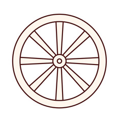 Vintage Wooden Wagon Wheel Vector Illustration and Icon © sugix