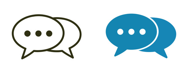 Obraz premium Live Chat Icon Set, Messaging, Speech Bubble and Customer Support Symbols Isolated for Websites, Mobile Applications and Communication Interface Design.