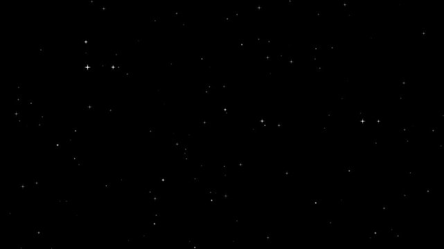 Cosmic particles background featuring glowing ribbons, bursts, and floating sparks. 4K seamless black screen light leak animation for cinematic trailers, celebration overlays video