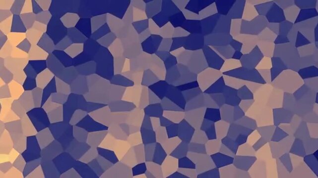 Abstract low poly polygonal mosaic pattern shifting colors dynamically creating smooth geometric visual motion background texture