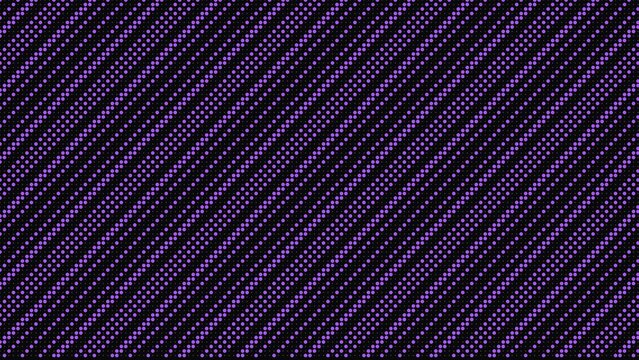 A dark background, featuring a diagonal, pattern of purple, halftone dots arranged, in parallel lines, creating a textured, geometric surface