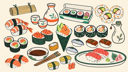 Sushi and Rolls Collection © kami