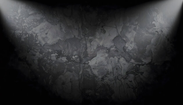 Atmospheric Abstract Dark Concrete Wall Banner with Dramatic Studio Chiaroscuro Lighting.